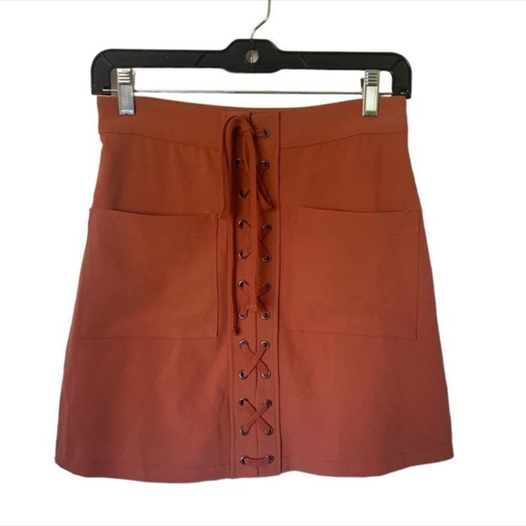 Lovers and Friends Burnt Orange A line Mini Skirt | Size S - Picture 4 of 6